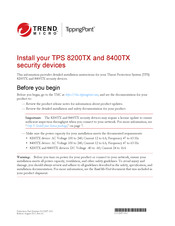 Trend Micro TippingPoint TPS 8200TX Installation Instructions Manual