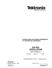 Tektronix SG 505 Instruction Manual