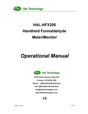 Hal Technology HFX205 Operational Manual
