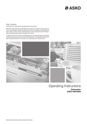 Asko DWC5926 XL Operating Instructions Manual