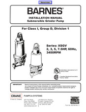 Crane Barnes XSGV 3 HP Installation Manual