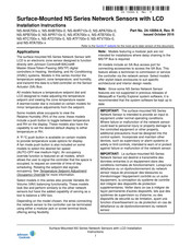 Johnson Controls NS Series Installation Instructions Manual