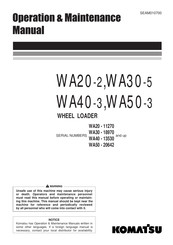 Komatsu WA20-2 Operation & Maintenance Manual