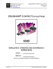 R&M STAGEMAKER SM5 Installation, Operation And Maintenance Instructions