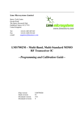 Lime Microsystems LMS7002M Series Programming And Calibration Manual