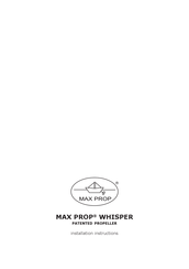 MAX PROP WHISPER 5 BLADES Installation Instructions Manual