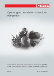 Miele K 12012 S-2 Operating And Installation Instructions
