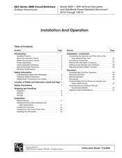 S&C 2000 series Installation And Operation Manual