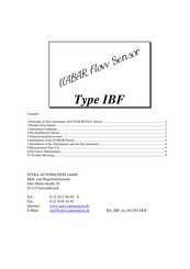 Intra-Automation Itabar IBF Operating Manual