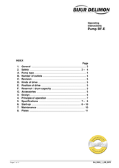 BIJUR DELIMON BF-E Operating Instructions Manual