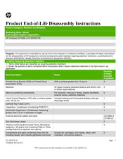 HP LV1561x Product End-Of-Life Disassembly Instructions