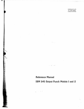 IBM 545 Output Punch 1 Reference Manual