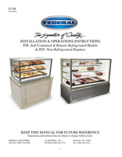 Federal ITD6026 Installation & Operation Instructions