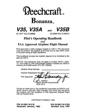 Beech Beechcraft Bonanza V35A Pilot Operating Handbook
