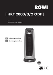 Rowi Electronics HKT 2000/3/2 ODF Operating Instructions Manual