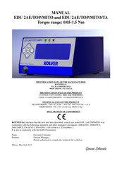 Kolver EDU 2AE/TOP/MITO/TA Manual