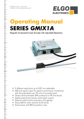 ELGO Electronic GMIX1A Series Operating Manual