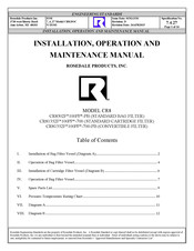 ROSEDALE CR8302F*100PP*-PB Series Installation, Operation And Maintenance Manual