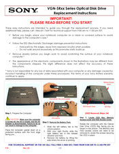 Sony VAIO VGN-SR250J Replacement Instructions