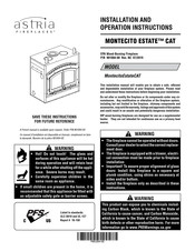 Astria Fireplaces MONTECITO ESTATE CAT Installation And Operation Instructions Manual