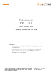 Alat Uji TG-101 Operating Instructions Manual