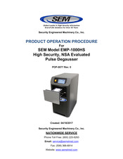 SEM EMP-1000HS Product Operation Procedure