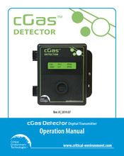 Critical Environment Technologies cGas Detector Operation Manual