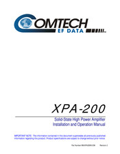 Comtech EF Data XPA-200 Installation And Operation Manual