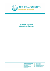 APPLIED ACOUSTICS S-Boom System Operation Manual