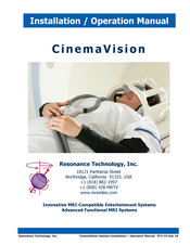 Resonance Technology CinemaVision Installation & Operation Manual
