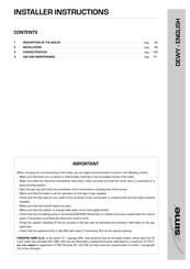 Sime DEWY Series Installer's Instructions