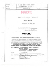 Piper Aircraft Corporation Cherokee PA-28-180 Airplane Flight Manual