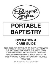 Royal Spa PORTABLE BAPTISTRY Operation & Care Manual