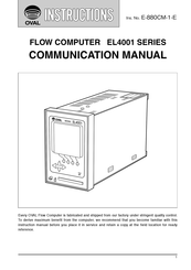 Oval EL4101 Communications Manual