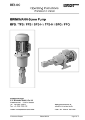 Brinkmann FFG Series Operating Instructions Manual