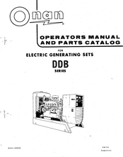 Onan 50.0DDB-15R/A Operator's Manual And Parts Catalog