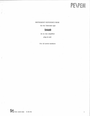 Tektronix 2A60 Instrument Reference Book
