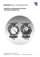 Schmidt KLA Installation And Operating Instructions Manual