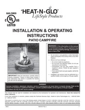 Heat-N-Glo PATIO CAMPFIRE Installation & Operating Instructions Manual