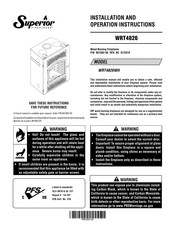 Superior Fireplaces WRT4826 Installation And Operation Instructions Manual