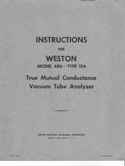 Weston 686 TYPE 10A Instructions Manual