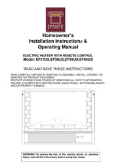 Dynasty Fireplaces EF59US Home Owner's Installation Instructions & Operating Manual