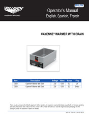 Vollrath CAYENNE Operator's Manual