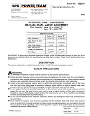 Spx Flow POWER TEAM A Operating Instructions