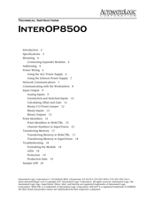 Automated Logic InterOP8500 Technical Instructions