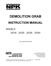 NPK DG30 Instruction Manual