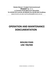 Kromet 700 Series Operation And Maintenance Dokcumentation