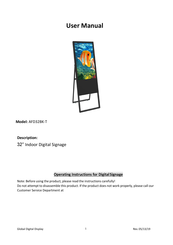 Global Digital Display AFD32BK-T User Manual