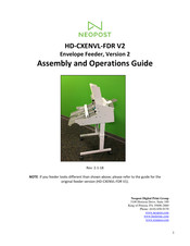 Neopost HD-CXENVL-FDR V2 Assembly And Operation Manual