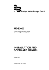 Badger Meter MDS 2000 Installation And Software Manual
